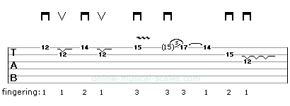 tab for rock guitar lick 12