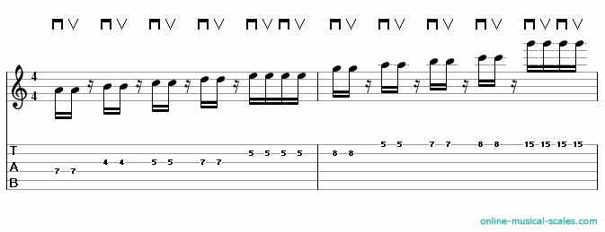 tab for rock guitar lick 7